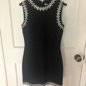 Givenchy Black timeless mini dress with Crystal embellishments